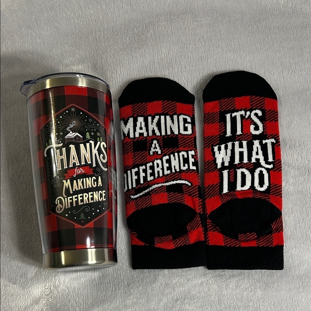 Insulated Acrylic Tumbler & Ankle Socks Gift Set